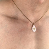 Daiiibabyyy  Natural Stone Inlaid With Gold Charm Pendants Summer coolness Necklace Stainless Steel Clavicle Chain Cool Fashion  Jewelry Gift