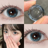 Daiiibabyyy    1 Pair Yearly Korean Lenses Popular Color Contact Lenses With Prescription Myopia Lenses  Halloween Lenses Cosplay Blue
