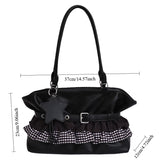Daiiibabyyy  Korean Style Large Capacity Tote Bag Ballet Style Tote Bag, Women's New Commuting Handheld Shoulder Bag for Daily Work Travel