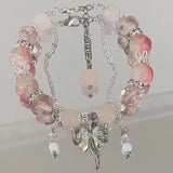 Daiiibabyyy  Star Bead Imitation Glass Bracelet for Girls' Christmas, Colorful and Trendy Atmosphere, High-End and Versatile Bracelet Gifts