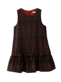 DAIIIBABYYY  -  Homemade Autumn Winter Vintage Vest Dress French New Year Atmosphere Cherry Red Plaid Woolen Vest Skirt Classic Bow Plaid Dress