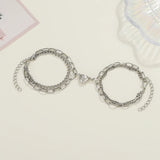 DAIIIBABYYY  -  2Pcs Bracelets for Women Men Fashion Couple Cuff Jewelry Vintage Chains Heart Magnet Bracelets Korea  Trendy Pulsera