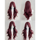 Daiiibabyyy  Raspberry Red Long Roll High Quality Synthetic Wig Personalized Medium Large Wave Women's Wig