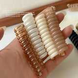 DAIIIBABYYY  -  Long Telephone Line Spiral Hair Bands Women Girls Fashion Elastic Rubber Band Ponytail Holder Hair Accessories Ornaments Rings