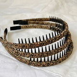 Daiiibabyyy  1PC  Leopard Print Hair Headbands With Teeth, Stylish Hair Accessories For Women, Non - Slip Hairbands For Daily And Party Wear