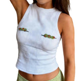 Daiiibabyyy  Women s Sleeveless Crop Tops Summer Casual Tank Tops Crew Neck Beaded  Fit Vest Shirts for Hot Weather