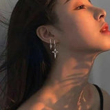 DAIIIBABYYY  - Fashion Y2k Barbed Wire Earrings For Teenagers Women Goth Grunge Punk Dangly Earrings Awn Star Jewelry Gift