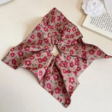 Daiiibabyyy  Floral Fabric Square Hair Ring for Woman Elegant High Elastic Hair Rope Fashionable Girl Does Not Hurt The Hair Hair tie Scrunch