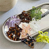 DAIIIBABYYY  -  Romantic Spring Color Acetate Butterfly Grip Temperament and Beautiful Hollow Bow Barrettes Hair Claw Small Headwear Hair Claws