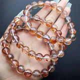 DAIIIBABYYY  -  9MM Natural Red Fire Quartz Hematoid Bracelet Reiki Gemstone Fashion Jewelry Fengshui Women Healing Lucky Energy Gift 1pcs