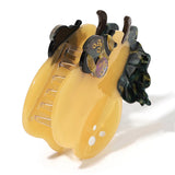 Daiiibabyyy  Y2K Cartoon Bee Pear Pattern Hairpin For Women Niche Creative Color Matching Fruit Dopamine Versatile Shark Clip Summer