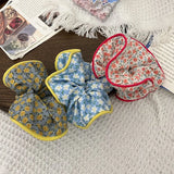 DAIIIBABYYY  -  Fashion Summer Floral Scrunchies Female Oversized Hair Ties Ropes Girls Sweet Headwear Elastic Hair Bands Pink Ponytail Holder