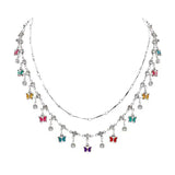 DAIIIBABYYY  -  New Colored Crystal Butterfly Pendant Necklaces Romantic Zircon Clavicle Chain Chokers Exquisite Mode Female Y2K Jewelry Gifts