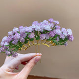 Daiiibabyyy  4 Colors New Chinese Style Flower Hairpins Women's Sweet Hair Sticks Party Hair Fork Bridal Wedding Romantic Hair Accessories M