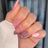 Daiiibabyyy  24Pcs French Style Artificial Nails with Gold Star Pattern Press on Nails for Girls Wearable Sweet Cool Fashion False Nails
