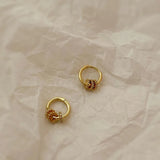 Daiiibabyyy  Kaitin Trendy Gold Plated Geometric Gear Shape Circle Hoop Earrings for Women Girl Fashion Zircon Jewelry Buckle Type