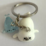 Daiiibabyyy  Cute Cartoon Marine Animals 3D Luminous Sea Lion Seal Resin Key Chains for Men Women Friend Bag Pendant Jewelry Accessories Gift