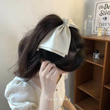 Daiiibabyyy  French Vintage Pearl Big Bow Hair Clip for Women High Quality Korean Oversized Exaggerated Hairclip Headdress Hair Accessories