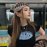 Daiiibabyyy  Vintage Y2K Spicy Girl Head Wrap Square Scarf Hip Hop Streetwear Bandana for Women Trendy Dance Party Hair Accessories Gift
