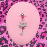 Daiiibabyyy  Y2K Body Jewelry Stainless Steel Wing Heart Belly Button Rings Sexy Accessory Charms Belly Button Ring Shining Crystal Piercing