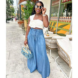 DAIIIBABYYY  -  Solid Pleated Casual Loose Trends Wide Leg Pants Women High Waist Button Zipper Pocket Y2k All Match Trousers Hipster Streetwear