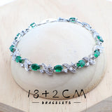 Daiiibabyyy 925 Silver Bridal Jewelry Sets For Women Wedding Green Zircon Bracelets Earrings Rings Pendant Necklace