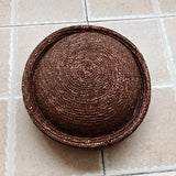 Daiiibabyyy  Fashion Summer Flat Beret Straw Hat Women's Sun Hat Circle Concave Top Beach Hat Church Derby Party