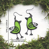 Daiiibabyyy  Vintage Mockingbird Earrings Unique and Cute Green Resin Bird Fish Pendant Earrings Innovative Design Girls Earrings Jewelry