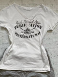 Daiiibabyyy  Letter Print V Neck T-shirt Short Sleeved Women Summer Design Sense Slim Fit Slimming Top Girl Ins Trend