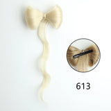 Daiiibabyyy  Synthetic Clamp Type Bowknot Hair Bun Black Brown Clamp Type Ponytail Hair Extensions Elegant And Natural Hair Accessories