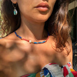 Daiiibabyyy New Bohemia Seed Beaded Natural Stone Choker Necklace for Women Girls Beach Boho Party Trend Jewelry