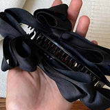Daiiibabyyy  1PC Black Satin Bow Hair Claw Clip, Chic & Elegant Hair Accessory, Ideal for Daily Wear, Party & Formal Occasions