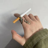 Daiiibabyyy  New Skull Cigarette Holder Ring Innovate Finger Clip Smoking Cool Men's Gift Smoking Tool Smoking Accessories Jewelry