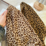 Daiiibabyyy  Leopard Print Headscarf Punk Fashion Square Scarfs Head Band Women Y2K Spicy Girl Neckerchief Versatile Party Hair Accessories