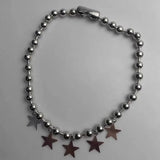 DAIIIBABYYY  -  Punk Style Metal Round Bead Collarbone Chain Necklace for Women Girls Retro Star Pendant Chokers Y2K Hip Hop Rock Party Jewelry
