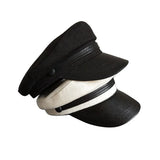 Daiiibabyyy  High Quality Casual Military Cap Man Woman Woolen Flat Hats Captain Cap White Vintage Leather Bill Newsboy Cap NC35