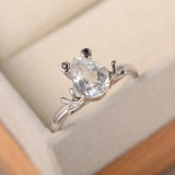 Daiiibabyyy Korean Style Cute Creative Water Drop Crystal Frog Hug Romantic Ring For Birthday Party Celebration Gift Women Jewelry