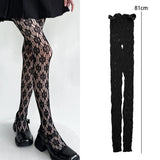 Daiiibabyyy  Lace Sakura Fishnets Net Stockings Y2K Lolita Sexy Mesh Hollow Out Tights Flower Ultra Thin Bottomed Underwear Women's Pantyhose