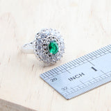 Daiiibabyyy 925 Silver Bridal Jewelry Sets For Women Wedding Green Zircon Bracelets Earrings Rings Pendant Necklace