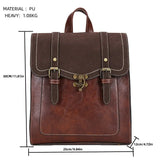 Daiiibabyyy College Style Autumn and Winter Vintage Leather Backpack New All In One Korean Version of High School Students Backpacks women