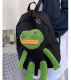 Daiiibabyyy  Personality Funny Cute Frog Mochilas Mujer Student Mochila Korean Large Capacity Bag Zipper Backpack Novelty Bags for Woman