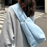 Daiiibabyyy  Interesting One-shoulder Strap Dumpling Bag Unisex Minimalist Solid Color Sleeve Design Large Capacity Soft Back Crossbody Bag