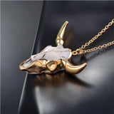 Daiiibabyyy New Trendy Hiphop Golden Bull Head Pendant Necklace for Women Exquisite Copper Chain Cool Personality Party Jewelry Gifts