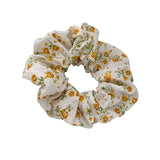 DAIIIBABYYY  -  2024 Girls Floral New Double Strand High Elastic Hair Bands Korean Purple Plaid Scrunchies Hair Ropes Flower Ponytail Holder