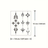 Daiiibabyyy  1 Sheet Totem Tattoo Sticker Suitable for Temporary Tattoos on The Neck Shoulders Hands and Ankles Featuring Rectangular Flowers