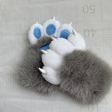 Daiiibabyyy  New Kawaii Animal Paw Gloves, Plush Cosplay Claw Mittens with Movable Nails for Anime Costume Party