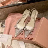 Daiiibabyyy  Fashion Women's Shoes Luxury Rhinestone High Heeled Sandals for Woman Elegant French Casual Shoes Designer Shoes Sandalias Mujer