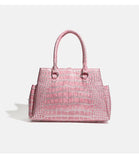 Daiiibabyyy  Fashion Crocodile-patterned Handbag Brand Pink Pu Women's Shoulder Bag Trendy Large Capacity Diamond-embellished Underarm Bag