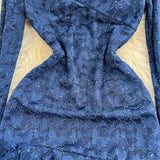 DAIIIBABYYY  -  Elegant Long Flare Sleeves Vintage V-neck Chic Rhinestone Lace Slim A-line Dresses Sexy Party High Street Autumn Winter Clothing