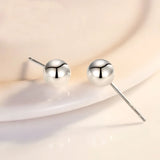 Daiiibabyyy 1pair 100% 925 Sterling Silver Stud Earrings for Women Girl Light Pea Beads Small Ball Earring Elegant Wholesale